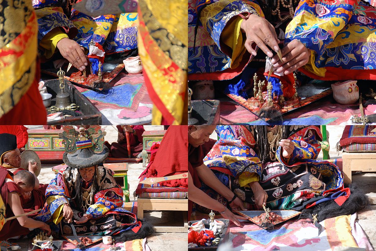 Mustang Lo Manthang Tiji Festival Day 3 06-3 Dorje Jono Cuts Up His Demon Father